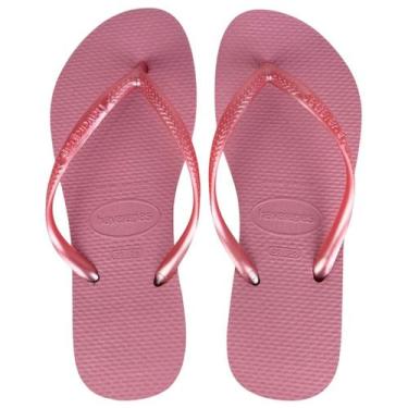Imagem de Chinelo Havaianas Feminino Slim Tiras Finas Original Cor:ButtercreamTa