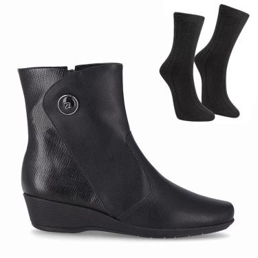 Imagem de Kit Bota Piccadilly Anabela Ivone Feminina + Par de Meia