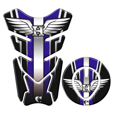 Imagem de Protetor Tanque E Bocal Adesivo Moto Honda Asa Até 2017 Azul