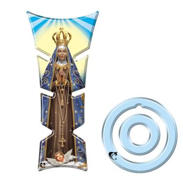 Imagem de Kit Protetor De Tanque E Bocal Moto Yamaha Nossa Senhora + 2017 Azul