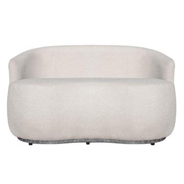 Imagem de Namoradeira Orgânica Boucle 7decormoveis Boucle Bege com calacata Cinza