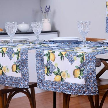 Imagem de Caminho De Mesa Estampado Allegra 1 Peça 1,25m X 43cm 100% Poliéster - Limão