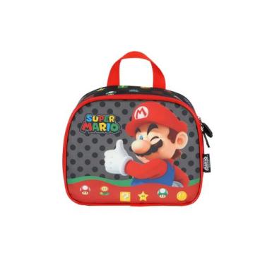 Imagem de Lancheira Escolar Infantil Super Mario Luxcel LA42543MO Cor:Preto, Pre