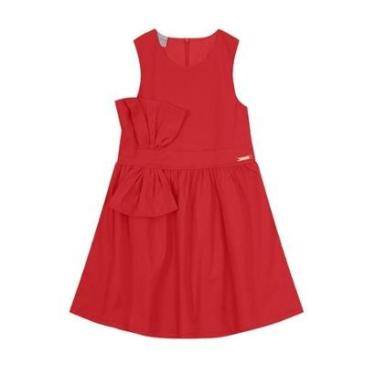Imagem de Vestido infantil menina com maxi laço Mundi Vermelho-Feminino