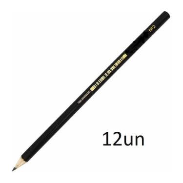 Imagem de Kit 12Un Lápis Preto Grafite De Escrever Hb Sextavado Escola - Lynx Pr