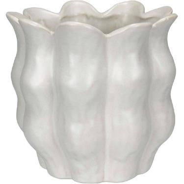 Imagem de VASO DECORATIVO ENFEITE CASA HOME&CO CERÂMICA 20x20x20cm BRANCO