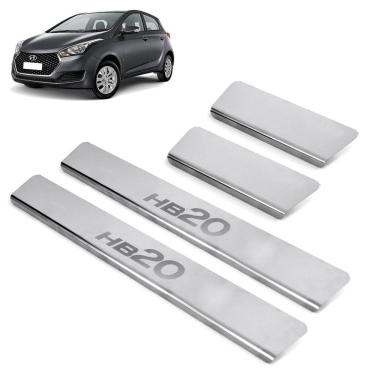 Imagem de Soleira Aço Inox 4 Portas Gravada Laser Hb20 2013