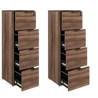 Imagem de Kit 2 Gaveteiros Arquivo 4 Gavetas para Pastas Suspensas Kuadra Yescas