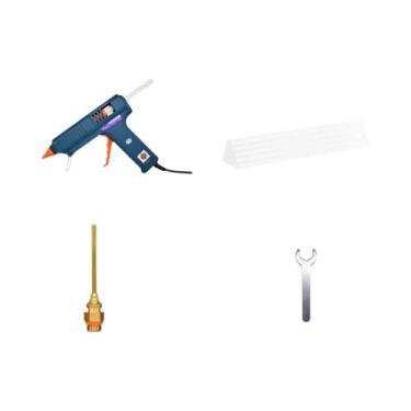 Imagem de Pistola De Cola Quente 150W Com Controle De Temperatura, Bastões De Co