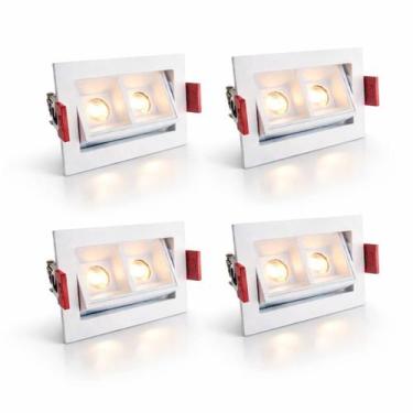 Imagem de 4 Spot Mini Downlight Duplo Led Embutir Direcionável Luz09 - Acienda