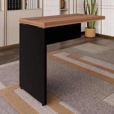 Imagem de Mesa Auxiliar Direita e Esquerda 90x45x73cm 90cm Marrom e Preto Yescas