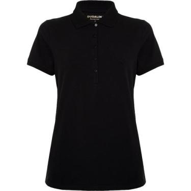 Imagem de Camisa Polo Dudalina Peruvian Cotton In24 Preto Feminino, G