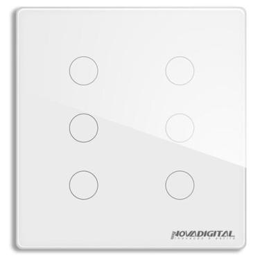 Imagem de Interruptor Inteligente 4x4 Wi-Fi 6 botões Touch Alexa Google Home Sma