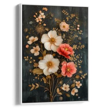 Imagem de Quadro decorativo Vintage - Flores Douradas de Um Sonho Eterno - Art C