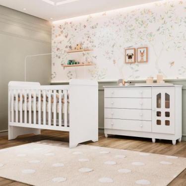 Imagem de Quarto Bebê Completo Berço Americano 3Em1 Gabrielle Cômoda 4 Gavetas 1