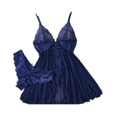 Imagem de Camisola de Renda Transparente Sexy Feminina - Babydoll e Lingerie, BR