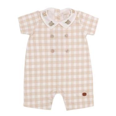 Imagem de Macacão Bebê Menino Xadrez Bordado Ursinho Mini & Co-Masculino