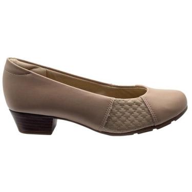 Imagem de Sapato Scarpin Salto Baixo Grosso Modare Ultraconforto 7032.534, Bege,