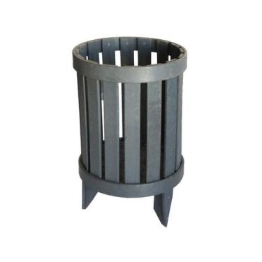 Imagem de Lixeira de praia com 80cm marrom 100 litros redonda - Lanci Madeira Pl