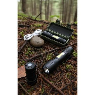 Imagem de 2x Lanterna LED Tática Super Branca Recarregável USB Zoom - Congratula