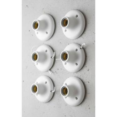 Imagem de 2x Kit 10 Plafon 100W Bivolt Porcelana Branca - Congratulations Store
