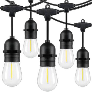 Imagem de Varal de Luzes Externo 20 Metros 20 Soquetes IP65 com Prolongador Cord
