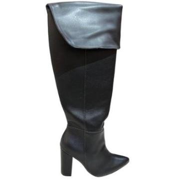 Imagem de Bota Feminina Vizzano Over Salto Confort Cano Alto 3105.103 Cor:;Tamanho:37;Gênero:Femi...