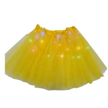 Imagem de Saia Tule Iluminada LED 30cm Festa - Dreaminbox, Amarelo