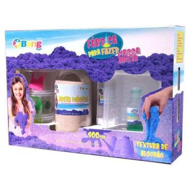 Imagem de Massinha Modelar Areia Cinética Algodão 800gr Colorida Com Potes E Esp