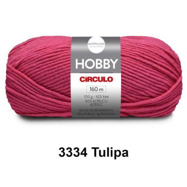 Imagem de Lã Fio Hobby Círculo 100g 160m Novelo - Tricô e Crochê, 3334 - Tulipa