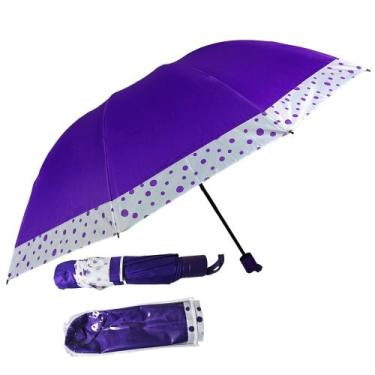 Imagem de Guarda Chuva Bolinha Contra Vento Cabe Na Bolsa Grande Resistente Dobr