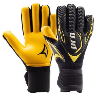 Imagem de Luva de Goleiro Profissional Three Stars Góia, Amarelo, Preto, GRANDE=