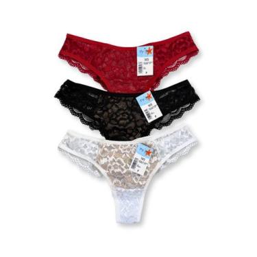 Imagem de Kit 3 Calcinhas Fio Dental em Renda com Strappys Dy Any, P
