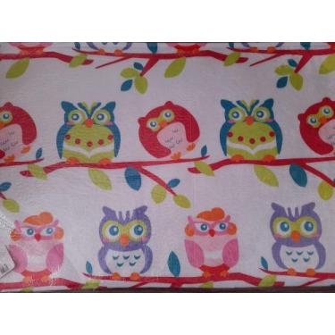 Imagem de Tapete infantil  corujinha coruja macio 80x50 cm - Camp, Branco