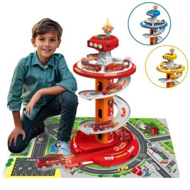 Imagem de Pista de Carrinho Policia Infantil Luz e Som Garagem com 3 Carrinhos I