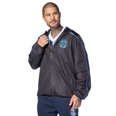 Imagem de Jaqueta Masculina Lotus Grêmio Corta Vento Preto/Azul, Preto, Azul, GG