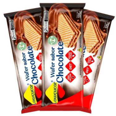 Imagem de Kit com 3 unidades de Wafer Lowçucar Zero Açucares Sabor Brigadeiro 11