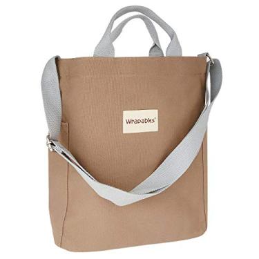 Imagem de Bolsa de lona feminina casual transversal bolsa de ombro, Chocolate, One Size