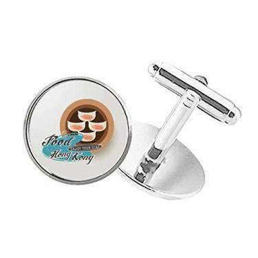 Imagem de DIYthinker Hong Kong Har Gow Dumplings abotoaduras de botão redondo