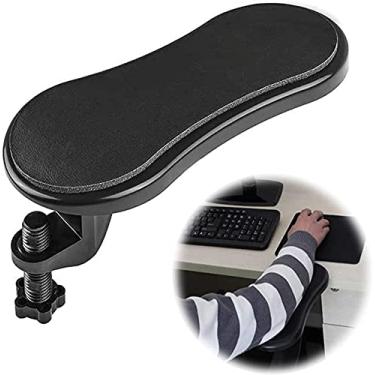 Imagem de Descanso de braço de computador para mesa, suporte de descanso de pulso ergonômico ajustável para extensor de apoio de braço de teclado suporte de mouse giratório para mesa, escritório, cadeira, mesa (cor: preto, tamanho: 1 pacote)
