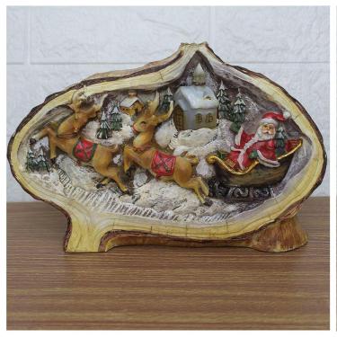 Imagem de Decoração Cenário Natalino Papai Noel Rena Resina