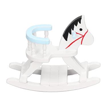 Imagem de Cavalo de balanço para casa de bonecas 1 12 escala, cadeira miniatura realista em miniatura Móveis para casa de bonecas 1 12 escala, lindo, estilo moderno Acessórios para casa de bonecas