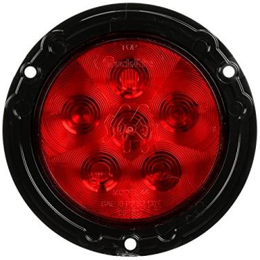 Imagem de Truck-Lite 44326R Super 44 LED redondo vermelho/luz de parada/urna/cauda (montagem de flange preta, ajuste 'N Forget S.12V, 6 diodos)