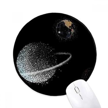 Imagem de Mouse pad branco Universe Earth Nebulae Desktop Office Tapete redondo para computador