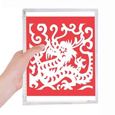 Imagem de Caderno de papel com dragão animal do zodíaco, chinês, folhas soltas, diário recarregável, papelaria