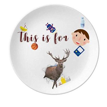 Imagem de Animal Paper Break Shocks Prato de porcelana para jantar redondo menino homem