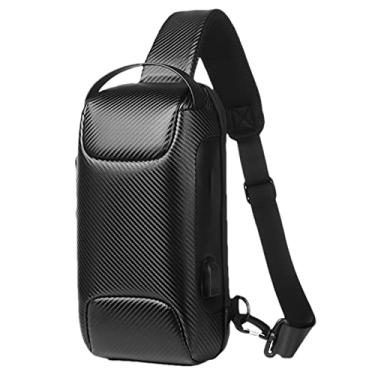 Imagem de Bolsa Peitoral Masculina Impermeável - Peito Oxford Bloqueio Anti-roubo dos Homens para Homens Mulheres,Mochila leve com uma alça Mochila Ciclismo Porta Carregador USB para Purble