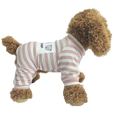 Imagem de Pijama de cachorro Bondogland Roupas para cães pequenos, meninas, filhotes, pijamas de manga comprida, macacão, casacos quentes
