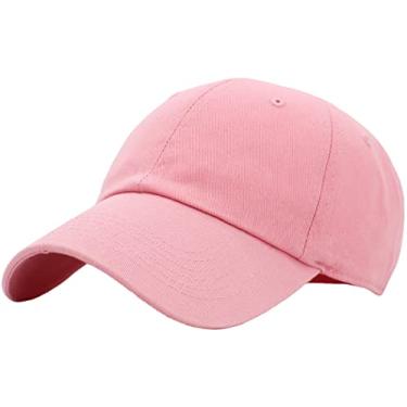 Imagem de Boné de beisebol estilo polo clássico todo algodão feito ajustável para homens e mulheres baixo perfil preto chapéu não construído pai, Beisebol, 25. Natural Pink, One Size