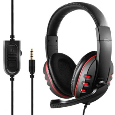 Imagem de Fone De Ouvido Headset Gamer Concha Com Microfone Integrado Entrada Plug P3 Para Jogos Online PC Computador Celular Game Mobile Console Fones Com Fio (Colorido)